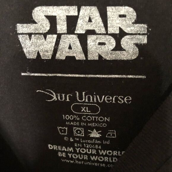 STAR WARS Men’s Black 100% Cotton T-Shirt XL - Picture 2 of 4